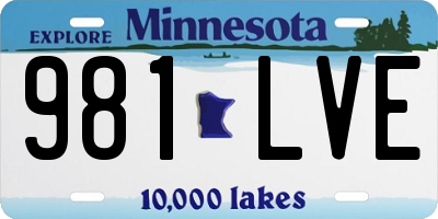MN license plate 981LVE