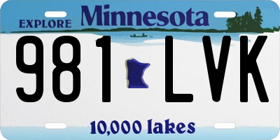 MN license plate 981LVK