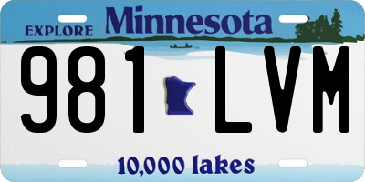 MN license plate 981LVM