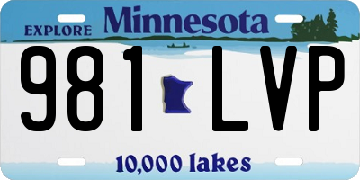 MN license plate 981LVP