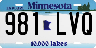 MN license plate 981LVQ