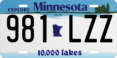 MN license plate 981LZZ
