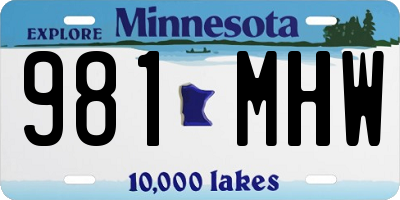 MN license plate 981MHW