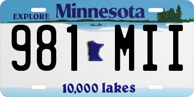 MN license plate 981MII