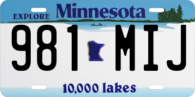 MN license plate 981MIJ