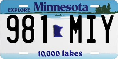 MN license plate 981MIY