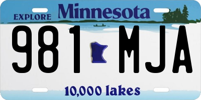 MN license plate 981MJA