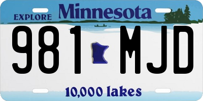 MN license plate 981MJD