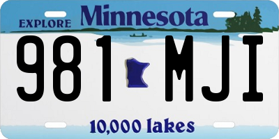 MN license plate 981MJI