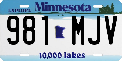 MN license plate 981MJV