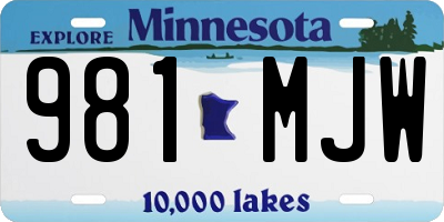 MN license plate 981MJW