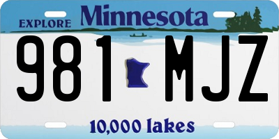 MN license plate 981MJZ