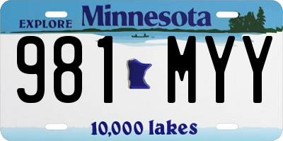 MN license plate 981MYY