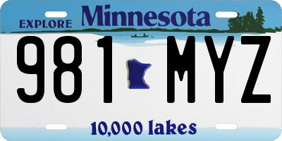 MN license plate 981MYZ