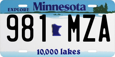 MN license plate 981MZA