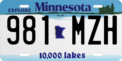 MN license plate 981MZH
