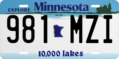 MN license plate 981MZI