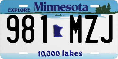 MN license plate 981MZJ