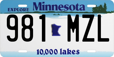 MN license plate 981MZL