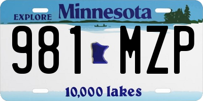 MN license plate 981MZP