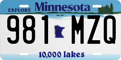 MN license plate 981MZQ