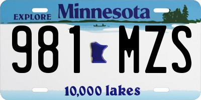 MN license plate 981MZS