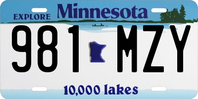 MN license plate 981MZY