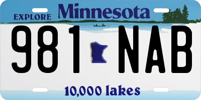 MN license plate 981NAB