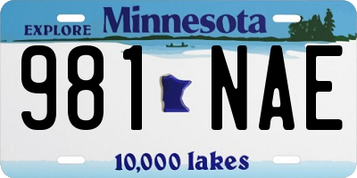 MN license plate 981NAE