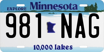 MN license plate 981NAG