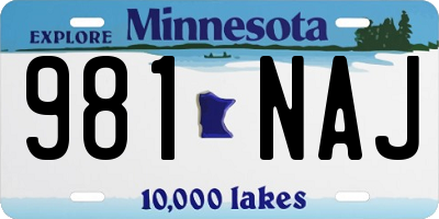 MN license plate 981NAJ