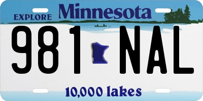 MN license plate 981NAL