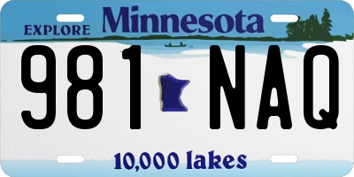 MN license plate 981NAQ