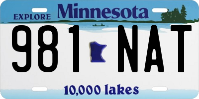 MN license plate 981NAT