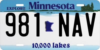MN license plate 981NAV