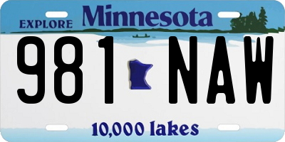 MN license plate 981NAW