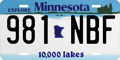 MN license plate 981NBF