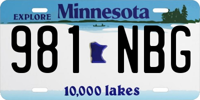MN license plate 981NBG