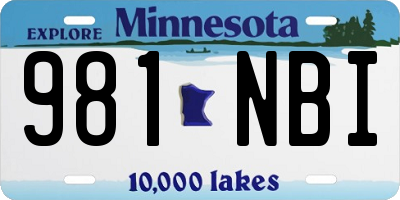 MN license plate 981NBI