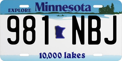 MN license plate 981NBJ