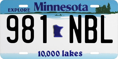 MN license plate 981NBL