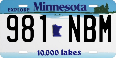 MN license plate 981NBM