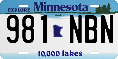 MN license plate 981NBN