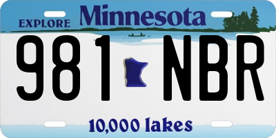 MN license plate 981NBR