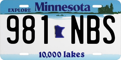 MN license plate 981NBS