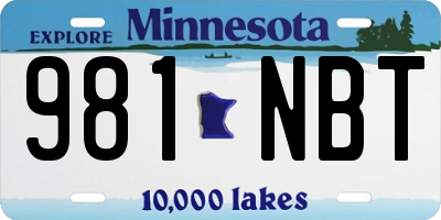 MN license plate 981NBT