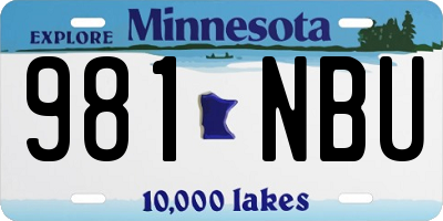 MN license plate 981NBU
