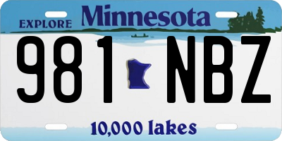 MN license plate 981NBZ