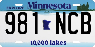 MN license plate 981NCB