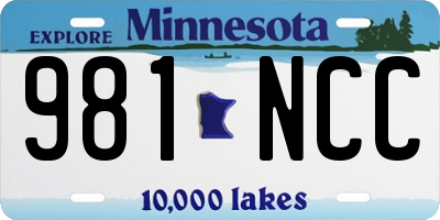 MN license plate 981NCC